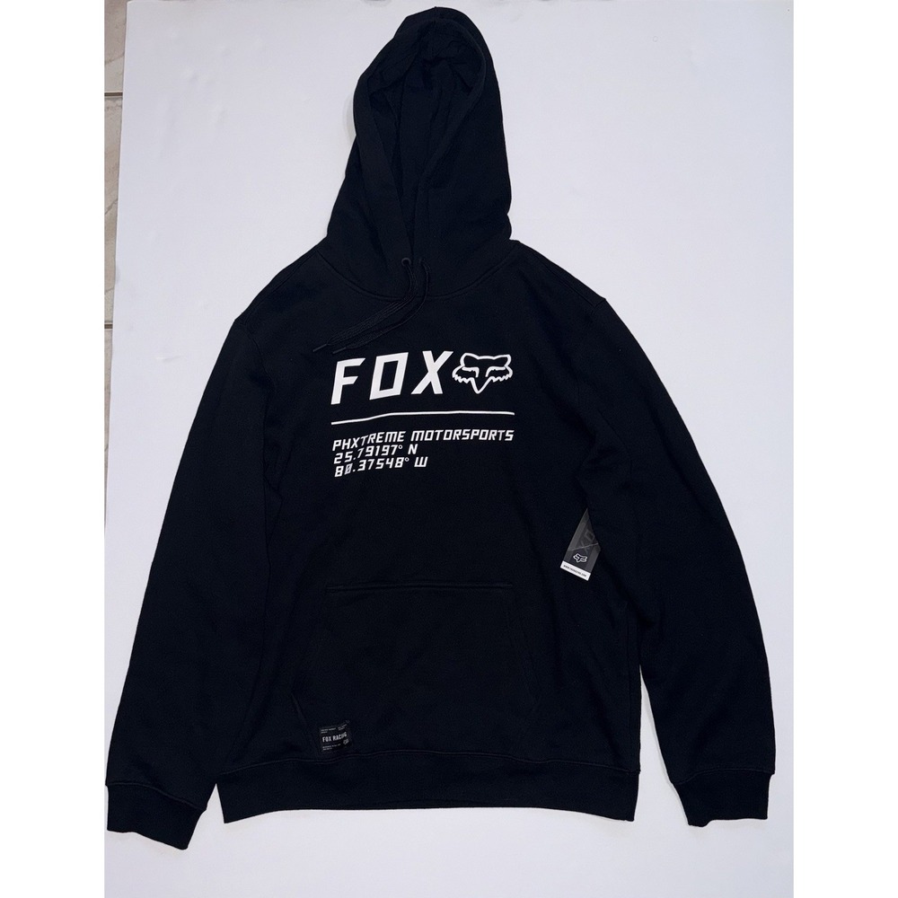 Brand New FOX Racing Mens New Age Fleece Pullover Hoodie $85 L black Logo